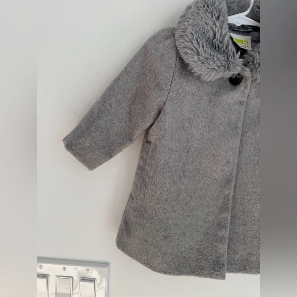 Crazy‎ 8 Girls' Toddler Grey Peacoat, 12-18 mo NEW